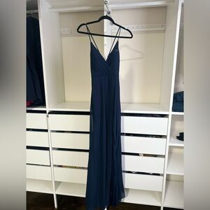 Bill Levkoff Navy Blue Maxi Dress